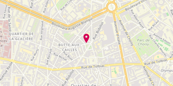 Plan de Lydie Coiffure, 4 Rue de la Butte Aux Cailles, 75013 Paris