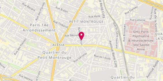 Plan de L'Atelier des Elfes - COLORATION VEGETALE MARCAPAR, 21 Rue Montbrun, 75014 Paris