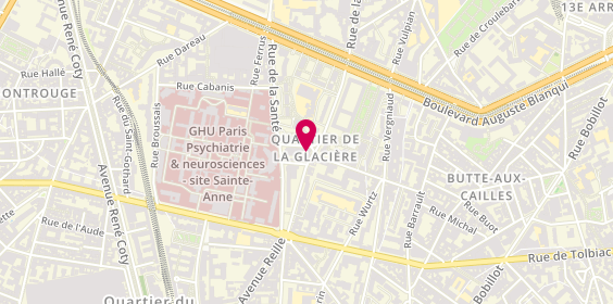 Plan de Coiffure Olivia, 114 Rue de la Glaciere, 75013 Paris