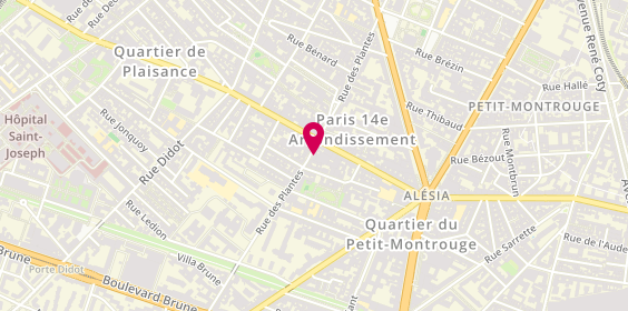 Plan de Aux petits soins coiffure, 37 Rue des Plantes, 75014 Paris