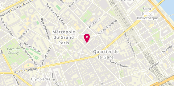 Plan de Delphine Coiffure, 48 Rue de Domrémy, 75013 Paris