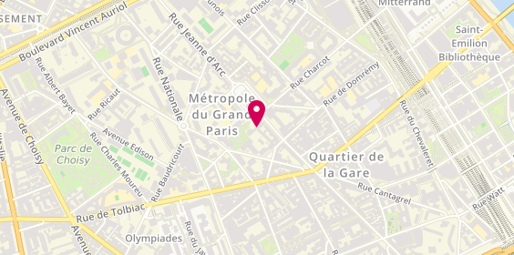 Plan de Dany Coiffure, 19 place Jeanne d'Arc, 75013 Paris