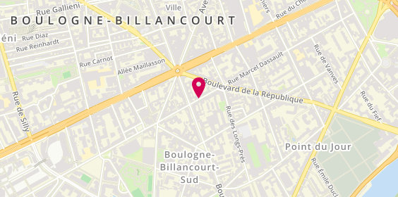 Plan de Le Barber and, 120 Rue du Vieux Pont de Sèvres, 92100 Boulogne-Billancourt