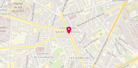 Plan de Muriel Labro Coiffure, 26 Avenue des Gobelins, 75013 Paris