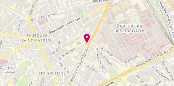 Plan de RV Coiffure, 98 Boulevard de l'Hôpital, 75013 Paris