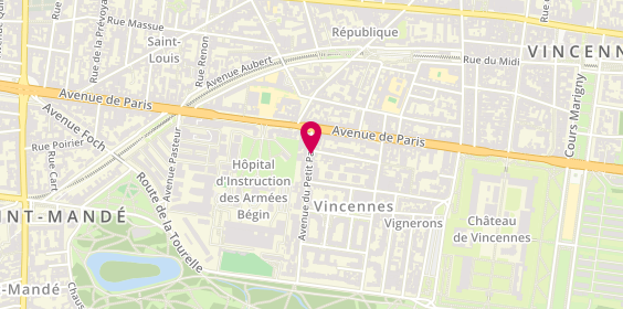 Plan de Coiffure Stéphanie, 7 Avenue du Petit parc, 94300 Vincennes