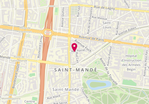 Plan de Salon de coiffure CHANET, 6 Rue Poirier, 94160 Saint-Mandé