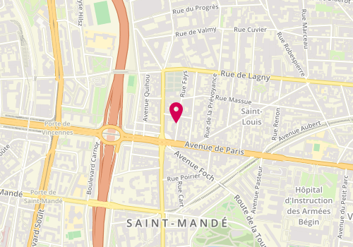 Plan de Sandrine Coiffeuse A Domicile, 7 Rue Fays, 94160 Saint-Mandé