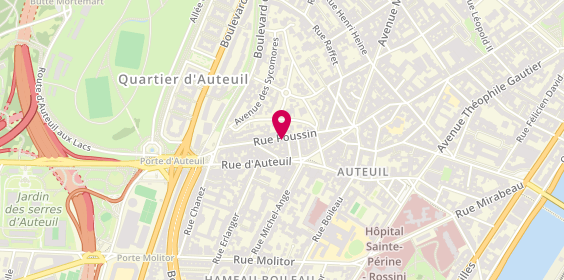 Plan de Franck Charuel Coiffure, 19 Rue Poussin, 75016 Paris