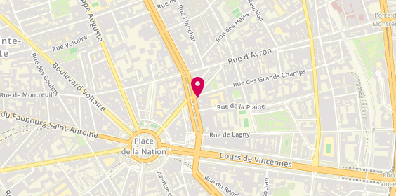 Plan de Grands Champs Coiffure, 2 Rue des Grands Champs, 75020 Paris