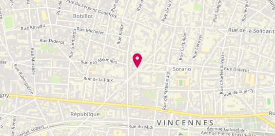 Plan de L'Atelier de Nadège, 95 avenue de la République, 94300 Vincennes