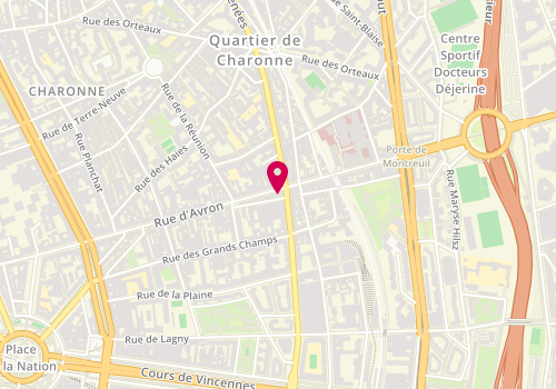 Plan de Tchip Coiffure, 90 Rue d'Avron, 75020 Paris