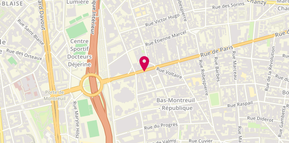 Plan de Ps Coiffure, 247 Rue de Paris, 93100 Montreuil