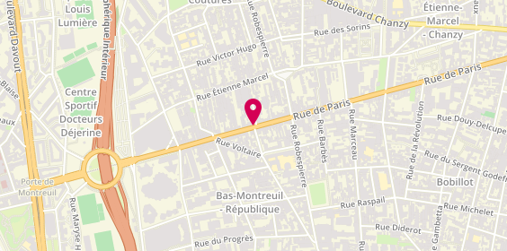 Plan de Lahnna Coiffure, 212 Rue de Paris, 93100 Montreuil