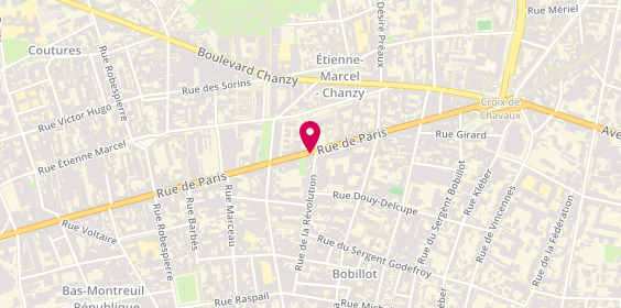 Plan de Nat Coiffure, 99 Rue de Paris, 93100 Montreuil