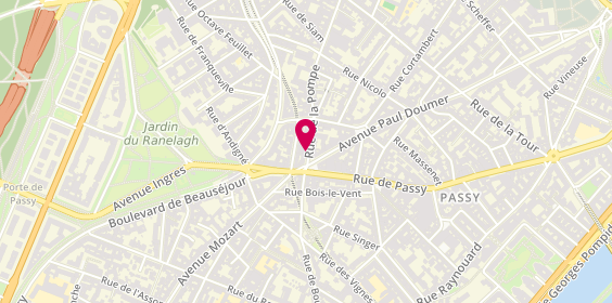 Plan de TONI&GUY Passy - Paris 16, 3 Rue de la Pompe, 75116 Paris