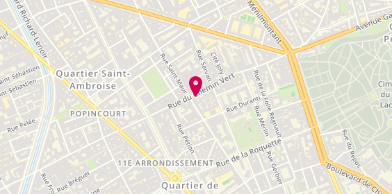 Plan de Le Petit Boudoir, 98 Rue du Chemin Vert, 75011 Paris