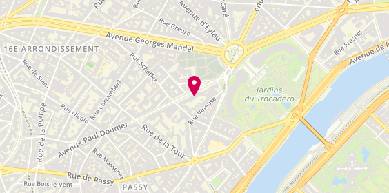Plan de Gloria Coiffure, 17 avenue Paul Doumer, 75116 Paris