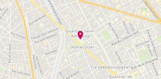 Plan de Figaro Coiffure, 1 Rue Saint-Ambroise, 75011 Paris
