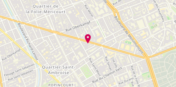 Plan de Paulphilcoiffure, 82 avenue de la République, 75011 Paris