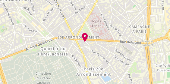 Plan de FH Coiffure mixte, 9 Rue du Cher, 75020 Paris