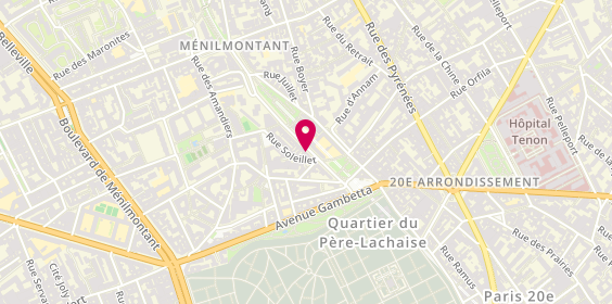 Plan de Coiffure Sg, 38 Rue Sorbier, 75020 Paris