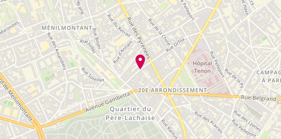 Plan de Brice LOUARN - Coiffure - Maquillage - Massages du Monde - Paris 75, 36 Rue Orfila, 75020 Paris