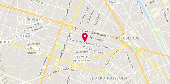 Plan de L'Esprit Beaute, 56 Rue Notre Dame de Nazareth, 75003 Paris