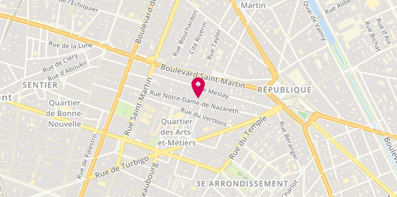 Plan de TONI&GUY République - Paris 3, 42 Rue Notre Dame de Nazareth, 75003 Paris