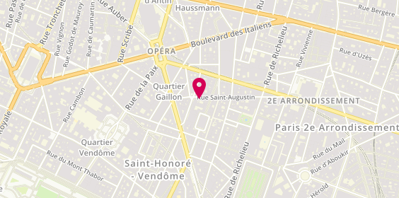 Plan de Coiffure Mario, 33 Rue Saint-Augustin, 75002 Paris