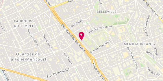 Plan de Shara Coiffure, 44 Boulevard de Belleville, 75020 Paris