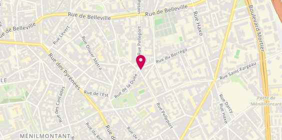 Plan de Pelleport Coiff, 154 Rue Pelleport, 75020 Paris