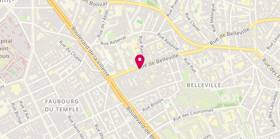 Plan de Anita Coiffure, 28 Rue de Belleville, 75020 Paris