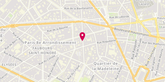 Plan de Salon de Coiffure Juliette Bremond, 33 Rue de Miromesnil, 75008 Paris