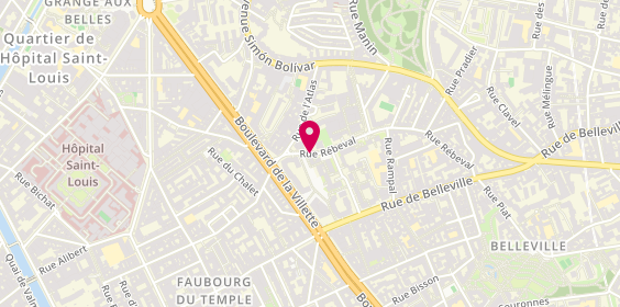 Plan de GUTHERTZ Géraldine, 14 Rue Rébeval, 75019 Paris