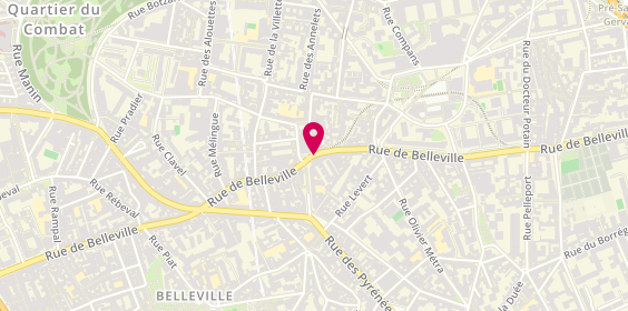 Plan de Jean Louis David, 138 Rue de Belleville, 75020 Paris