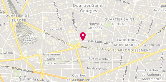 Plan de Jean Claude Biguine, 62 Rue Saint Lazare, 75009 Paris