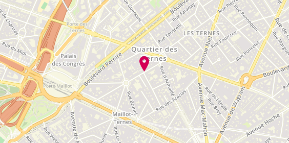 Plan de NJ Coiffure Masculine, 14 Rue Saint-Ferdinand, 75017 Paris