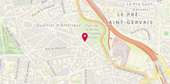 Plan de Roja Coiffure, 58 Boulevard Sérurier, 75019 Paris