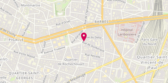 Plan de Coiffure Olivane B, 64 Rue de Dunkerque, 75009 Paris
