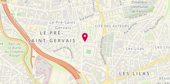 Plan de Beauty Coiffure, 1 Place Severine, 93310 Le Pré-Saint-Gervais