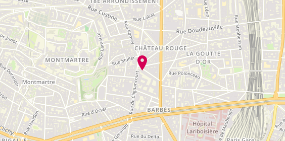 Plan de Le Salon de Coiffure des Amis, 17 Rue Christiani, 75018 Paris