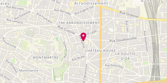 Plan de Les Têtes en l'Hair, 18 Rue Ramey, 75018 Paris