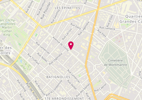 Plan de La Cour du Barbier - Barbershop, 1 Rue Dautancourt, 75017 Paris