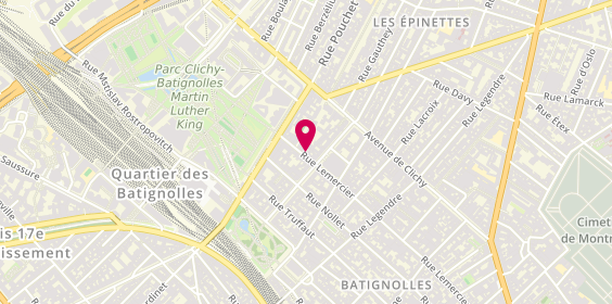 Plan de Lynda Coiffure, 102 Rue Lemercier, 75017 Paris