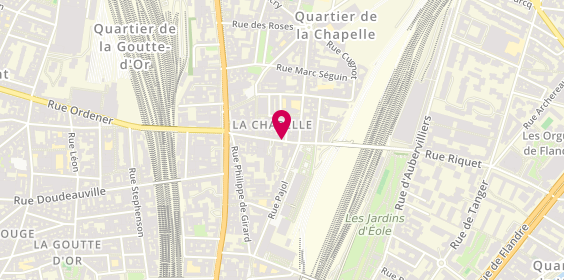Plan de Coiffure Amza, 86 Rue Riquet, 75018 Paris