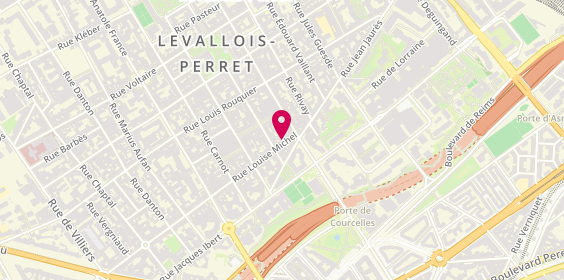 Plan de Vog Coiffure, 79 Rue Louise Michel, 92300 Levallois-Perret