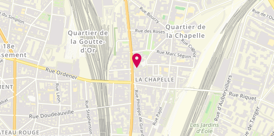 Plan de Swanny Coiffure, 58 Rue de Torcy, 75018 Paris