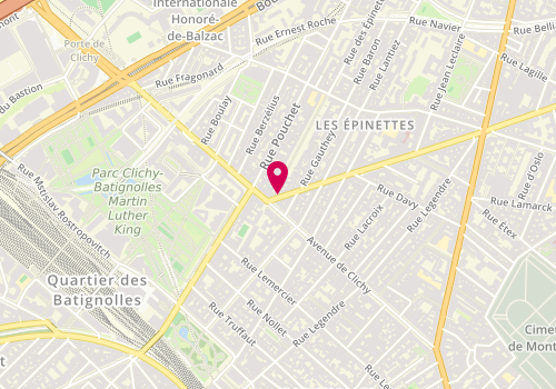 Plan de Zhira Coiffure, 1 Rue Guy Môquet, 75017 Paris