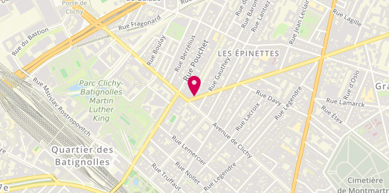 Plan de Kapishan Coiffure, 1 Rue Guy Môquet, 75017 Paris